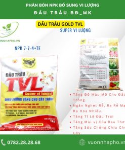 Thông tin Phân đầu trâu Gold TVL Super Vi Lượng NPK 7-7-4+TE